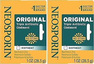 Neosporin Original First Aid Antibiotic Ointment with Bacitracin Zinc for Infection Protection, Wound Care Treatment & Scar Appearance Minimizer for Minor Cuts, Scrapes and Burns, 1 oz (Pack of 2)