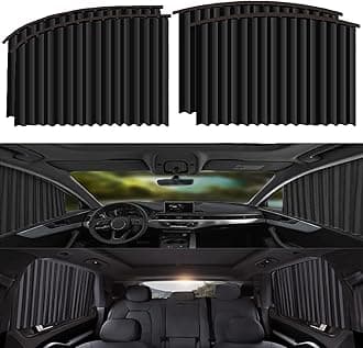 SELLERFLOR Car Curtain Slat Folding Window Sunshade Magnetic Rail Universal Car Side Window Sun Shade Car Curtain Window Slider for Ki-(a) Sonet|Seltos|Carens|Carnival|EV6(Black)