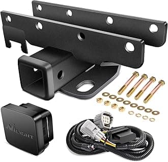 JK-61A 2" inch Rear Bumper Tow Trailer Hitch Receiver Kit, Compatible for 2007-2018 Jeep Wrangler JK 4 Door & 2 Unlimited, w/4-Pin Wiring Harness (Exclude JL Models)