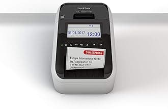 Brother QL-820NWB Label Maker, Wireless/USB 2.0/Network/Bluetooth, Address Label Printer, Desktop, Up to 62mm Wide Labels, Red & Black Printing, UK Plug