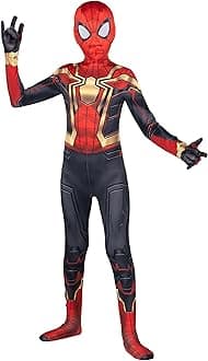 Marvel Kid's Classic Spider-Man Integrated Zentai Suit, Spiderman Halloween Costume Iron Spider Man X-Large