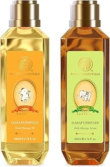 Forest Essentials Dasapushpadi Baby Body Massage Serum 200ml (Baby Oil) & Forest Essentials Baby Head Massage Oil Dasapushpadi 200ml (Baby Oil)