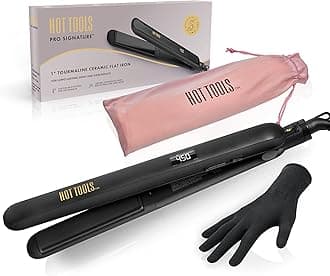 Pro Signature Ceramic + Tourmaline Flat Iron for Sleek Results, 1 Inch Plates
