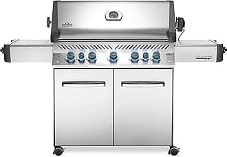 Napoleon P665RSIBNSS Prestige 665 RSIB Natural Gas Grill, sq. in + Infrared Side and Rear Burner, Stainless Steel