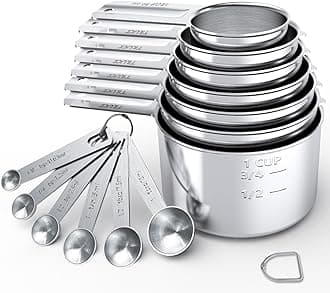 TILUCK Stainless Steel Measuring Cups & Spoons Set, Cups and Spoons,Kitchen Gadgets for Cooking & Baking (7+6)