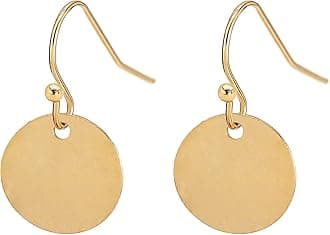 Gold Circle Disc Dangle Drop Earrings for Women Lightweight Small Round Hoop Statement Earrings Minimalist Jewelry for Women