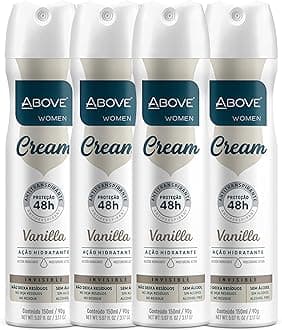ABOVE 48 Hours Cream Antiperspirant Deodorant, Vanilla, 4 Pc - Dry Spray Deodorant for Women - Antiperspirant Spray - No Stain - Cruelty-Free