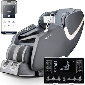 2025 Full Body Zero Gravity Massage Chair, APP Control Shiatsu Massaging Recliner with Foot Roller, Back Heated, Bluetooth Speaker, Touch Screen for Family & Friends