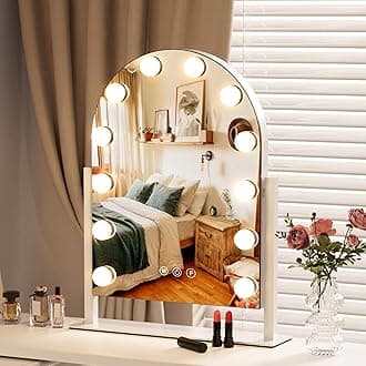 ZL ZELing Vanity Mirror with Lights Makeup Mirror with Lights 12 Dimmable Bulbs Hollywood Lighted Makeup Mirror Detachable 5X Magnification 3 Color Lighting Modes