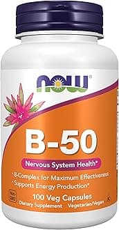 NOW Foods Supplements, Vitamin B-50 mg, Energy Production*, Nervous System Health*, 100 Veg Capsules