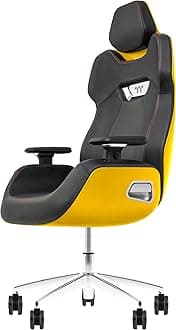Thermaltake ARGENT E700 Real Leather Gaming Chair (Sanga Yellow) Design by Studio F. A. Porsche, GGC-ARG-BYLFDL-01