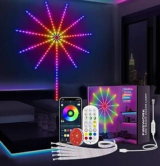 MATICOD Firework LED Lights, Dream Color Changing Music Sync Firework Lights with Remote Smart APP Control, USB RGB Led Strip Lights Indoor Fireworks for Room Wall Party Holiday Decor