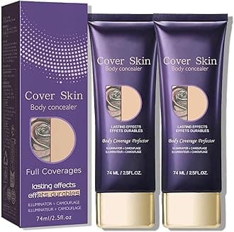 All over Complexion Perfector, Body Coverage Perfector, Tattoo Cover up Makeup Waterproof, Cream Body Makeup, Transfer-Resistant Body Makeup, Long Last Body Foundation(2PCS)