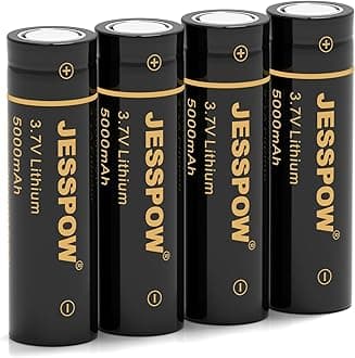 JESSPOW 4 Pack 3.7 V 21700 Rechargeable Batteries, Battery 5000mAh Flat Top Batteries for Flashlight, Headlamps, etc