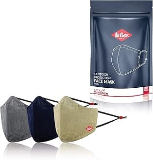 Lee Cooper Lightweight Multi-Layer Corduroy Face Mask For Outdoor Protection, Super Breathable & Reusable Cloth
