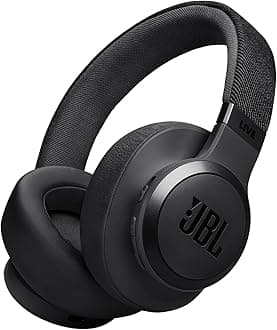 Live 770NC True Adaptive Noise Cancellation Headphones Wireless Over Ear, Spatial Sound, 65Hrs Playtime, Speed Charge, Multipoint Connect & Personi-Fi 2.0, Customized EQ, Google Fast Pair, Black