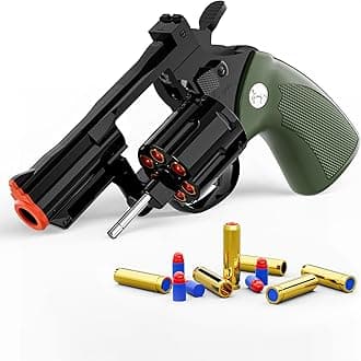 Xuyongjun Toy Gun Soft Bullet Toy Revolver,Can fire Sponge Bullets,with 40 Bullets,for Age of 6 7 8 9 10+ Years Old Kid Boys Girls（Green）
