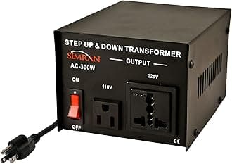 Simran AC-300 Step Up/Down Voltage Converter Transformer 110V/220V - 300 Watts,Black