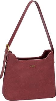David Jones Paris Women's Shoulder Bag – Bi-Material Imitation Leather – Medium Size – Adjustable Handle – City Chic Classic Elegant Work Courses