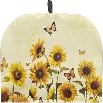 Sunflower Butterfly Tea Cozy for Teapot Large Insulated Teapot Cozy Lightweight Extra Thick Tea Pot Cover for Keeping Warm Durable Dome Shaped Tea Cosy