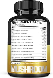 Satoomi 10in1 Mushroom Complex Supplements Capsules - 4 Month Supply - Blends with Lions Mane, Cordyceps, Reishi, Chaga, Maitake, Shitake & Others - 2 Packs 60 Capsules