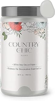 Country Chic Paint Chalk Style - for Furniture, Home Decor, Crafts - Eco-Friendly - All-in-One - No Wax Needed (Lazy Linen [Light Grey], Quart (32 oz))