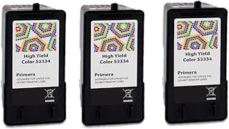 Primera 53334 High Yield Tri-Color Ink Cartridge, 3-Pack