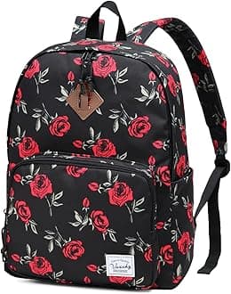 VASCHY School Backpack, Ultra Lightweight Travel Backpack for Women Schoolbag Bookbag for Kids Teen Boys Girls Rose