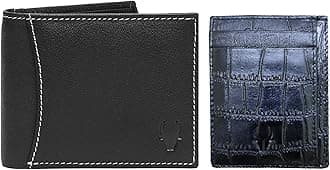 Leather Wallet for Men, 54BLACK+CRD BLACK CROCO