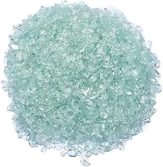 R H LIFESTYLE Crushed Glass/Fire Pits for Resin Art High Luster Glass Used Specially for Resin/Geode Fire Pit Crafts (Aqua Green 3mm, 400G)