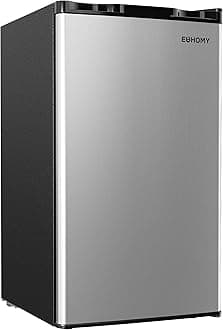 3.2 Cu.Ft Mini Fridge with Freezer, Single Door Compact Refrigerator, Energy Saving, Mini Refrigerator Adjustable Thermostat, Mini fridge for Bedroom, Dorm, Office, Silver