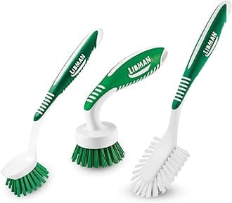 Libman Kitchen Brush, Plastic Recyecled PET Fibers, Green & White