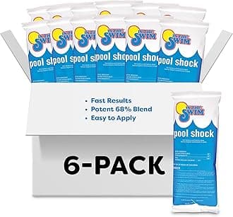 - In The Swim Pool Shock – 68% Cal-Hypo Granular Sanitizer for Crystal Clear Water – Defends Against Bacteria, Algae, and Microorganisms - 6 X 1 Pound