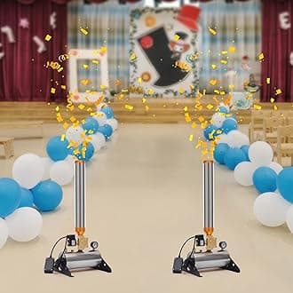 2PCS Confetti Salute Machine, 110V 150W Professional Confetti Launcher Cannon Machine w/Remote Adjustable Angle Paper Shots Confetti Launcher Machine for Weddings, Parties, Special Events