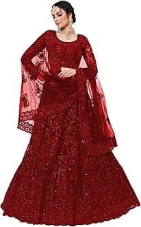 Womens Silk Semi-Stitched Lehenga Choli Set