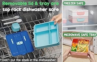 Fimibuke Kids Bento Lunch Box with 4 Compartments, Insulated lunch Bag, Stainless Steel Insulated Water Bottle, Ice Pack & Utensils Set, Birthday Gifts for Ages 3-12 Back to School Toddler Girls Boys