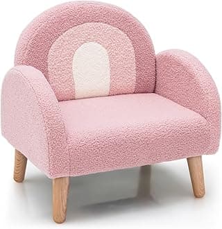INFANS Kids Sofa, Toddler Armchair with Solid Wooden Frame Anti-Tipping Design Plush Fabric, Upholstered Children Chair for Kindergarten Playroom Preschool, Gift for Boys Girls, Toddler Couch