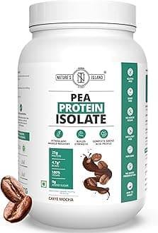 Nature’s Island Plant Protein 1 Kg | Canadian Pea Protein Isolate | Vegan | 25g Protein/Serving | Easy To Digest | All Essential Amino Acids | No Sugar | No Preservatives | Mocha Coffee Flavour