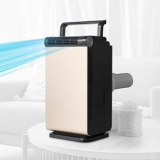 3-in-1 Personal Portable Air Conditioner, 1000 BTU (ASHRAE 128) Portable Fan & Dehumidifier, Windowless Air Cooler with Electronic Control Panel, LED Display, Timer & Dual Exhaust Hose