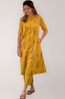 ANNI Designer Women's Rayon Viscose A-Line Printed Kurta with Pant