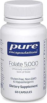 Folate 5,000 - Activated Vitamin B9 as 5-Methyltetrahydrofolate (5-MTHF) - 60 Capsules