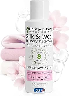 Heritage Park Silk & Wool Spring Magnolia Floral Scent, pH-Neutral Laundry Detergent - Enzymes-Free, Ultra Concentrated (4 fl oz Trial Size)