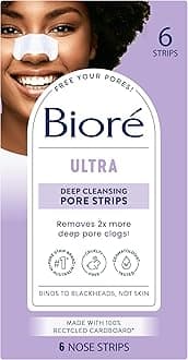 Biore Ultra Pore Strips with Glycerin,6 Count (Pack of 1),package may vary