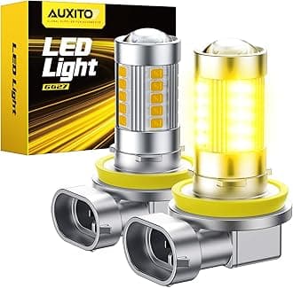 Upgraded H11/H8 LED Fog Light Bulbs, 3000K Amber Yellow, 1:1 Mini Size H11/H8/H16 Yellow LED Fog Light Bulbs, 360° Full Illumination(Pack of 2)