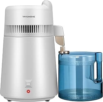 Water Distiller Countertop 1.6 Gallon/6L 900W Distilled Water Machine with Smart Switch Purifier Filter for Home Office, White