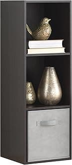 3 Cube Storage Organizer, 3 Tier Stackable MDF Wood Bookcase, Open Storage Display Bookshelf, Storage Cabinet for Living Room, Bedroom, Home, Office, 12.2" L x 11.7" W x 35.6" H, Espresso