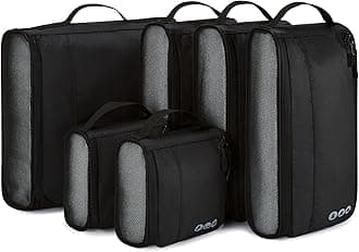 bagsmartBAGSMART Keep Shape Packing Cubes for Travel, 6 Set Travel Cubes for Packing, Lightweight Suitcase Organizer Bags Set for Travel Essentials Black
