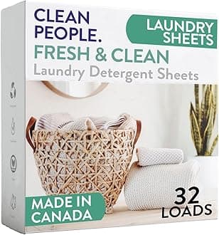 The Clean People Laundry Detergent Sheets - Laundry Soap - Ultra Concentrated, Recyclable Packaging, Stain Fighting - Fresh Scent, 32 Pack