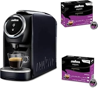 Classy Mini Espresso Coffee Machine – 72 Count Intenso Capsules – Compact Single-Serve Brewer Compatible BLUE & Expert Pods