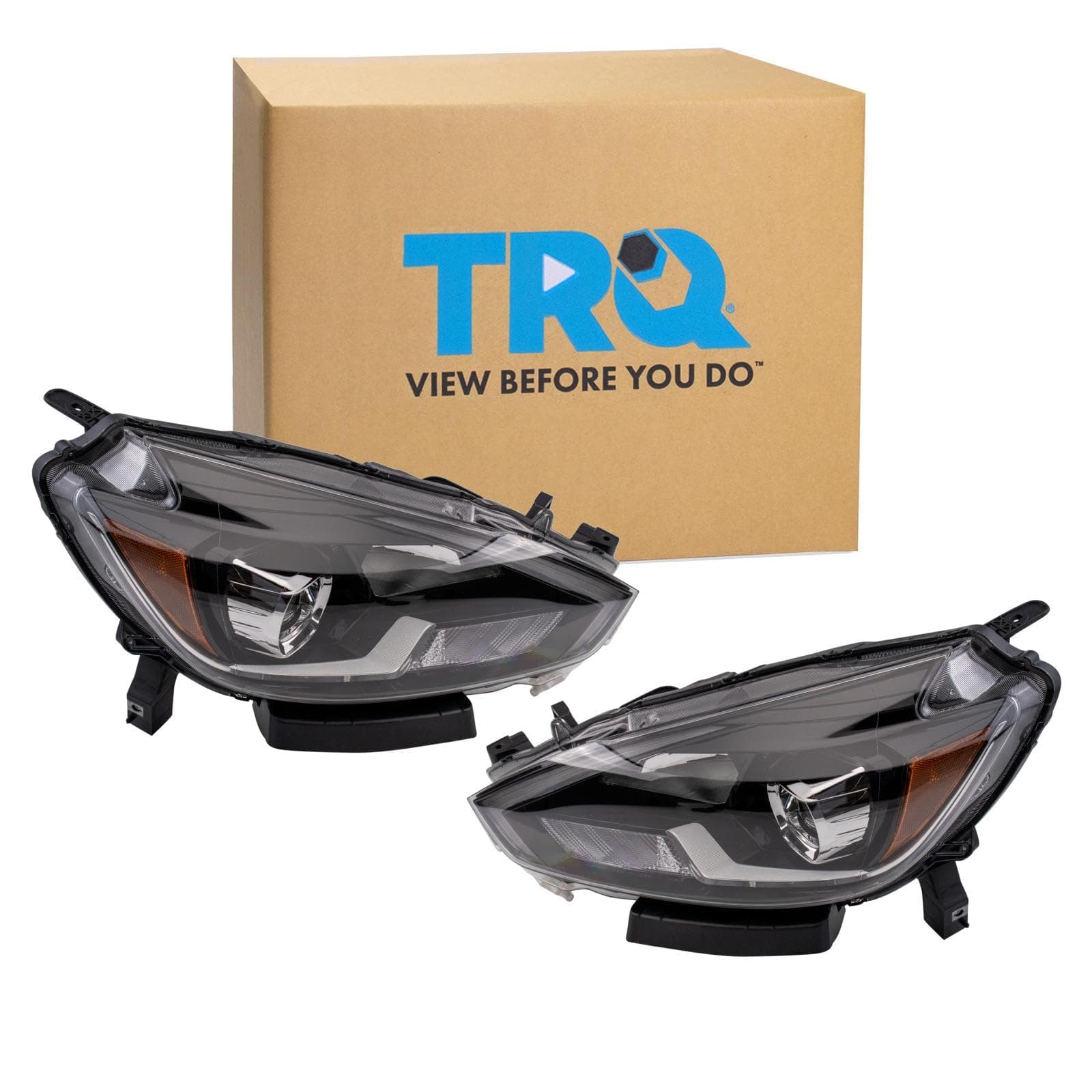 TRQ Headlight Assembly Set Headlights Driver & Passenger Side Compatible with 2016 Nissan Sentra NI2502246 NI2503246